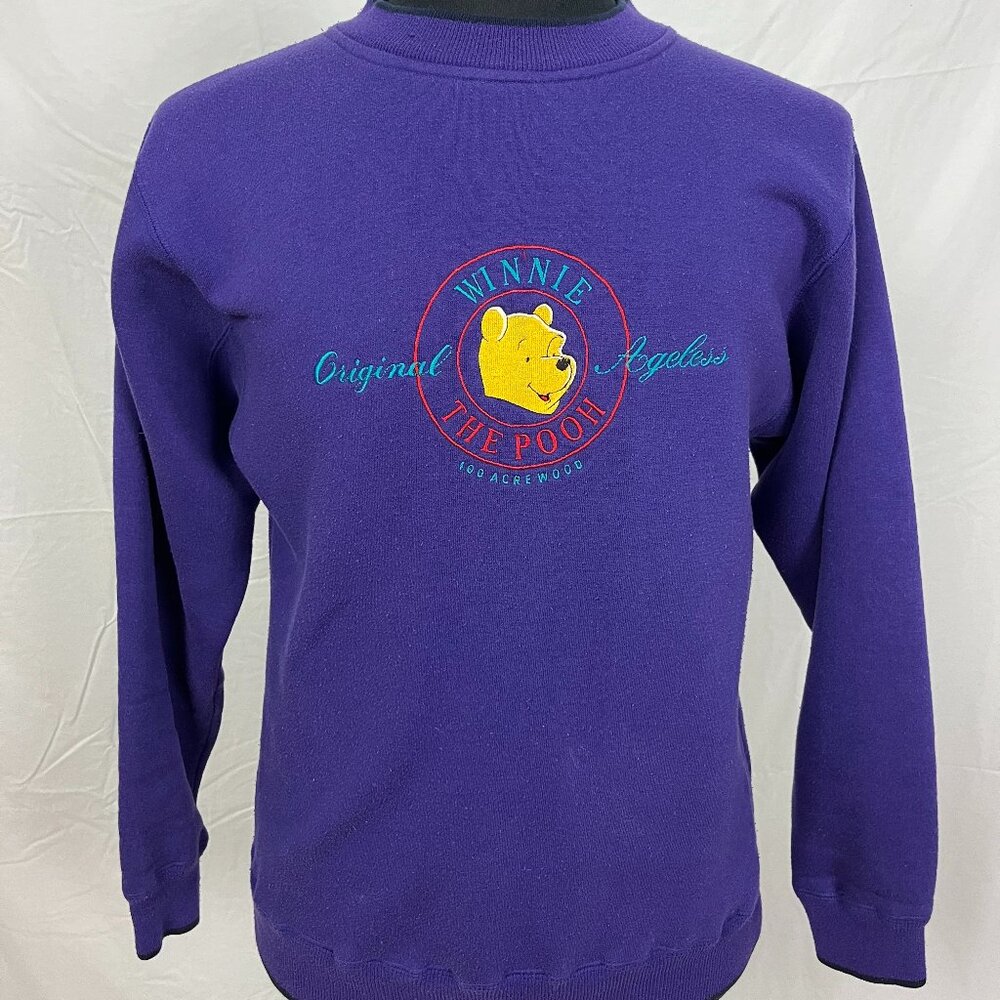 Disney Winnie the Pooh Original Ageless Embroidered Crewneck Sweatshirt Size M